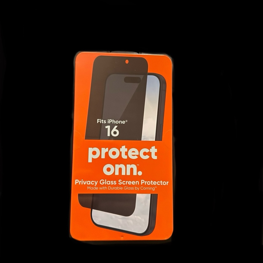 Onn. iPhone 16 Screen Protector - Privacy Corning Glass Screen Protector